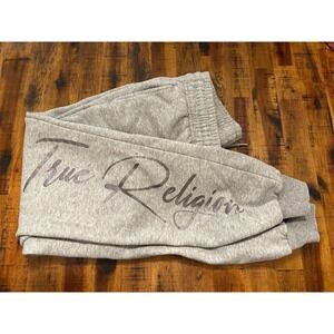 True Religion Women's Gray Logo Lounge Sweatpants Joggers Comfy Casual XS